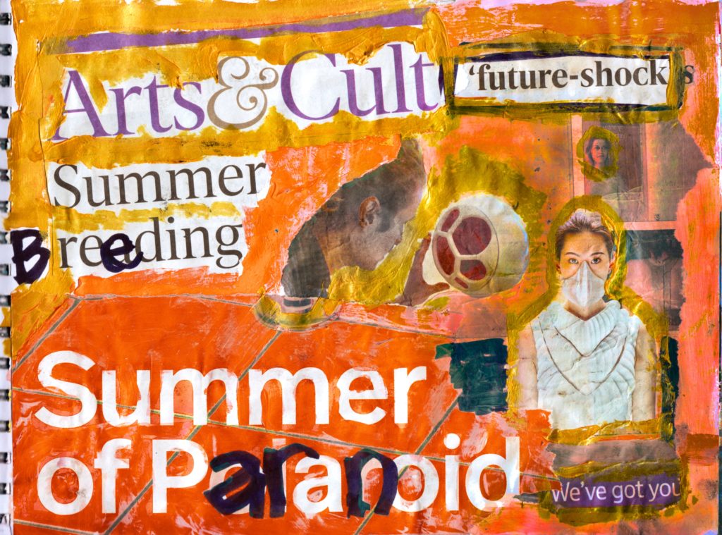 Skratchbook ' Summer Breeding / Summer of Paranoid / Arts & Cult' - Collage, found images, acrylic, pen, A4