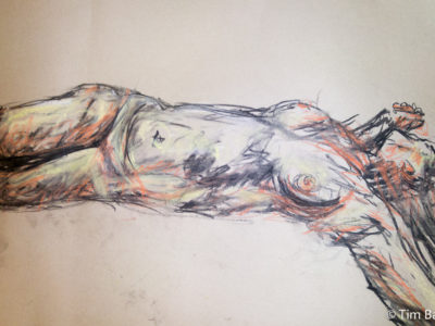 Life drawing #1 - Pastel and charcoal drawing, A2