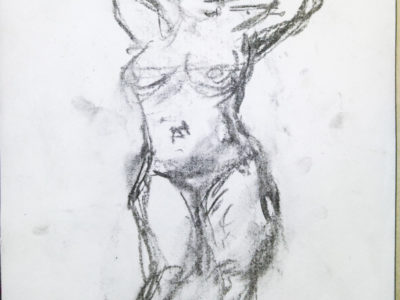 Life Drawing #1: 5 minute session - charcoal, A4 sketchbook