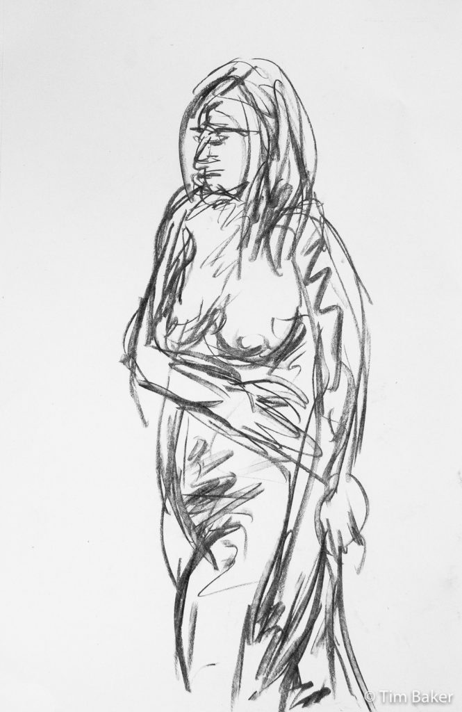 Life Drawing #9, Charcoal, A2