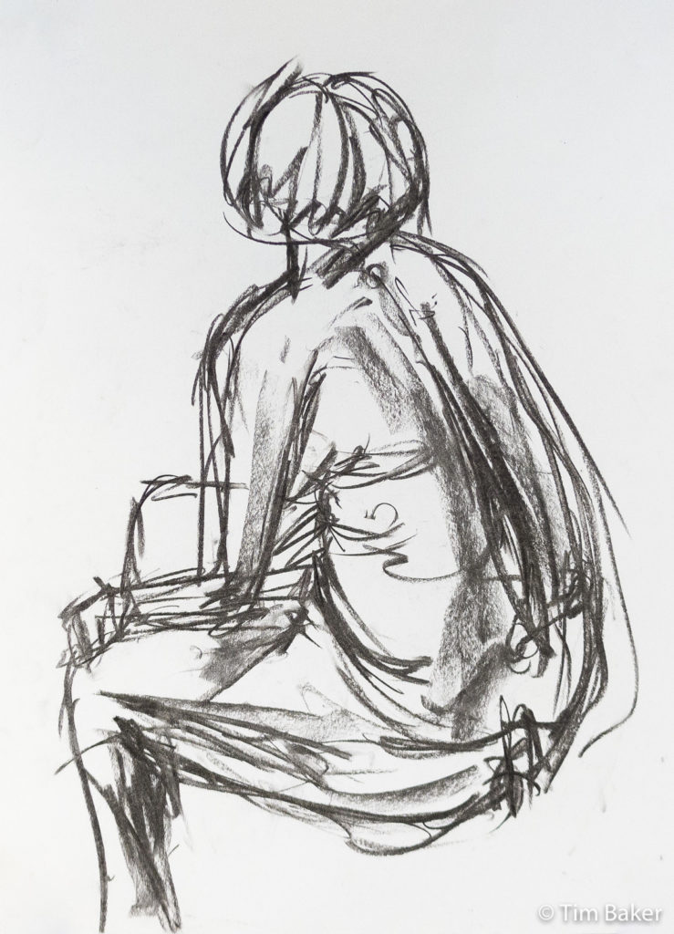 Life Drawing #12, Charcoal, A2