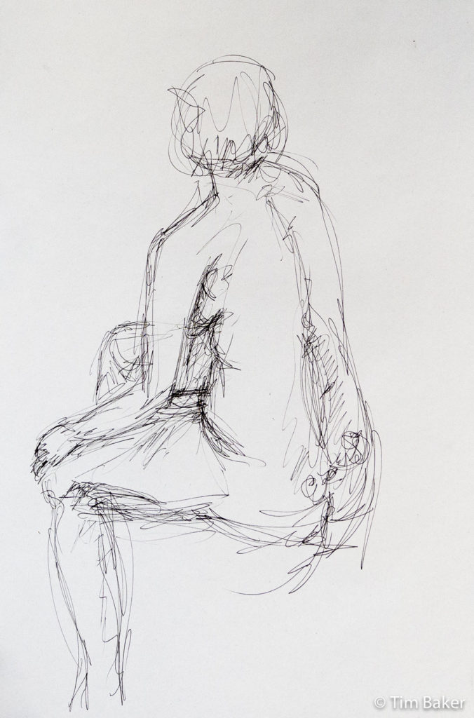 Life Drawing #12, fine liner, A2