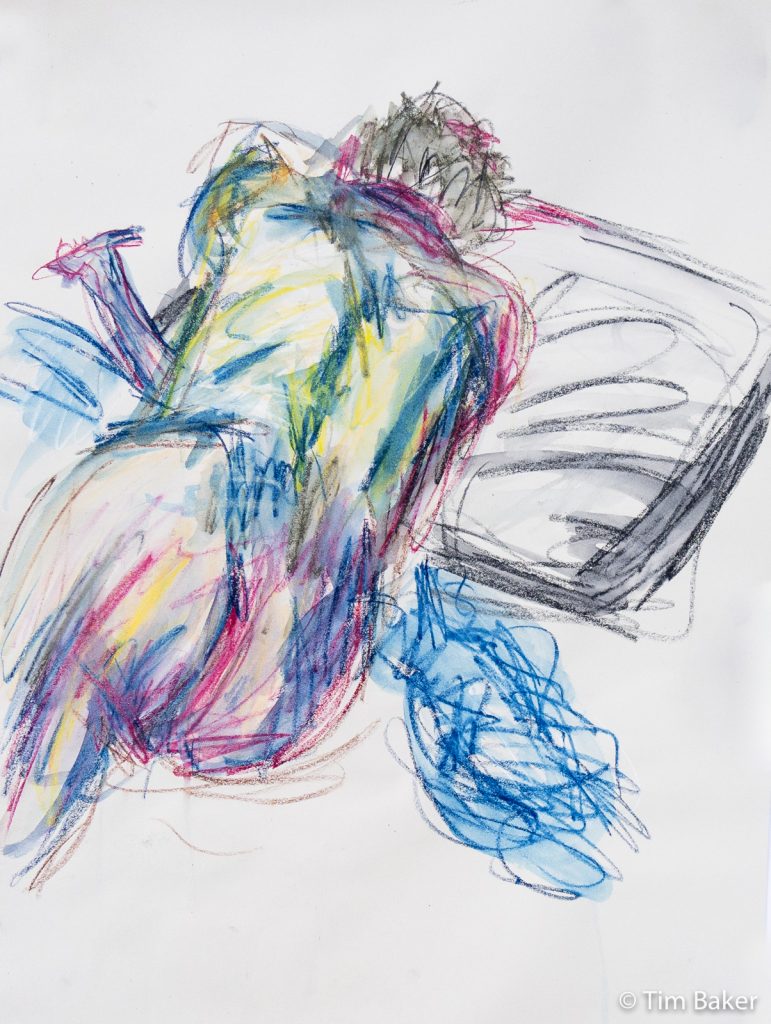 Life Drawing #16, Neocolor II Watercolour Crayons, A2