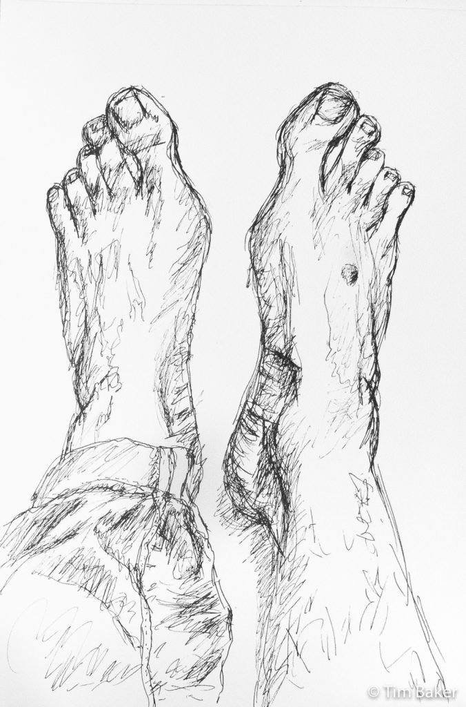 Foot Study, Pigma Pen, A4