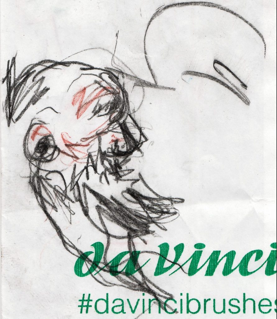 John, Caricature on daVinci bag, Conte Crayon