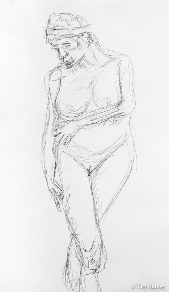 Life Drawing #28, Graphite sketch, 5-10 minutes, A2