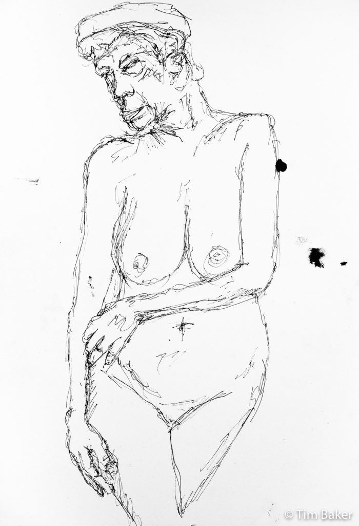 Life Drawing #28, Dip pen and ink, 15x10