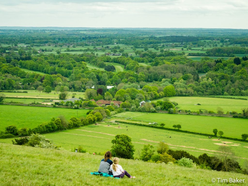 View from the Salomon's viewpoint on Box Hill, Dorking, Surrey.