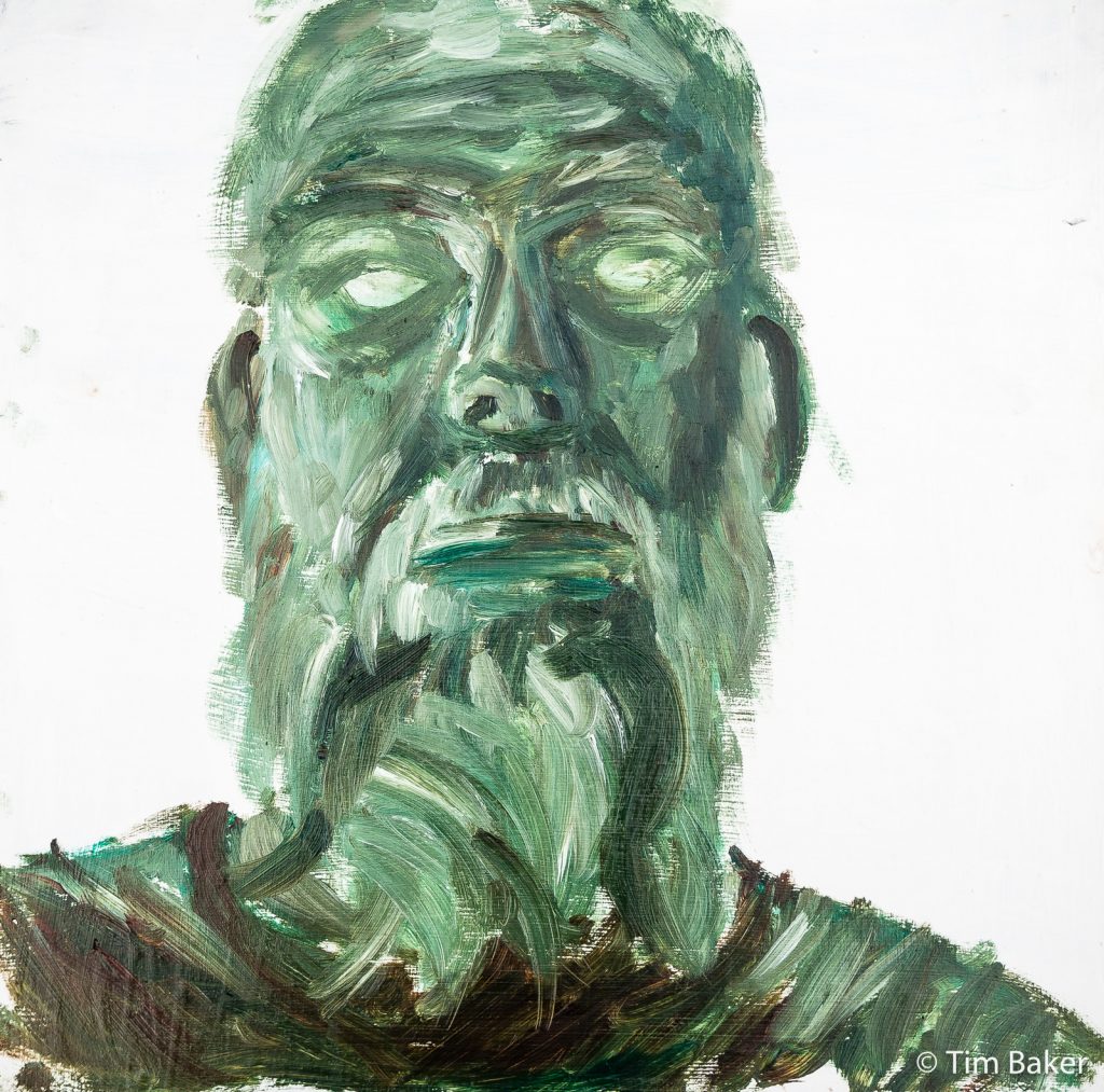 Oil Self Portrait #2 - Verdaccio underpainting