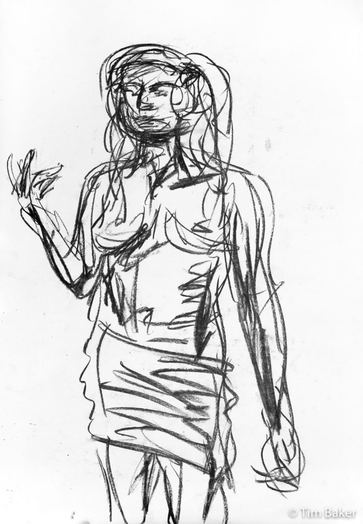 Life Drawing #40 - Tessa, Charcoal 5 minute drawing, A2