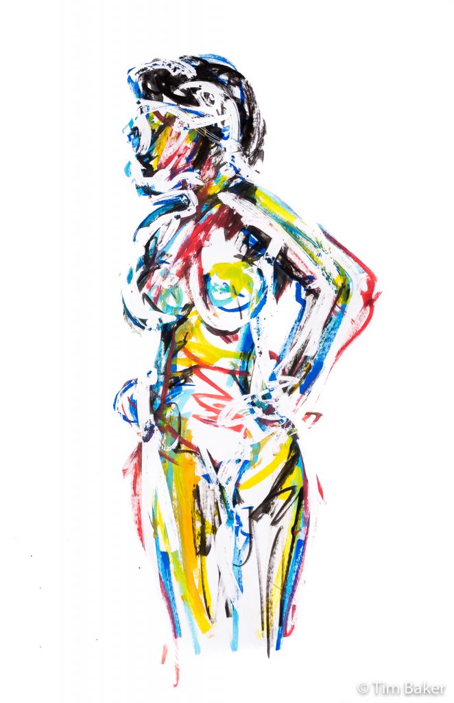 Life Drawing #43 (Negative Space Series), Posca and Liquitex markers and masking fluid, A1