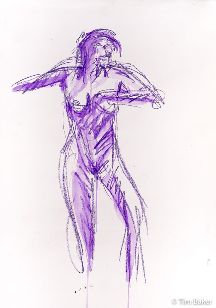 Rosalyn (5 minutes) - Life Drawing #55 (Woody Pencil on A1 paper)