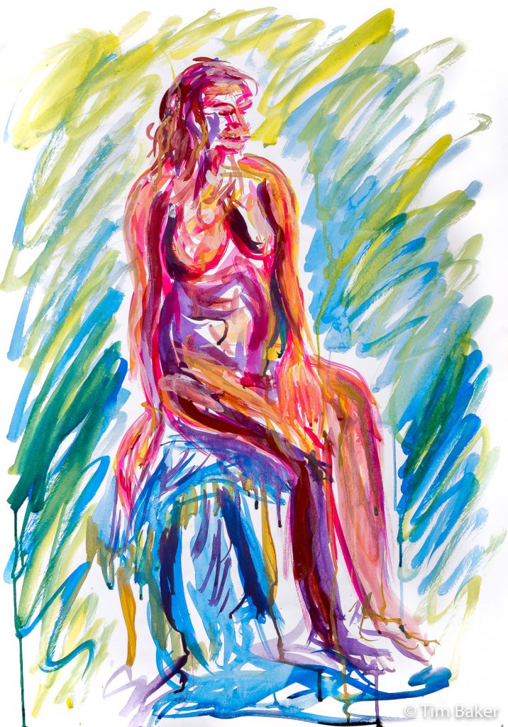 Rosalyn - Life Drawing #55 (Bombay Inks nd Brush on A1 paper)