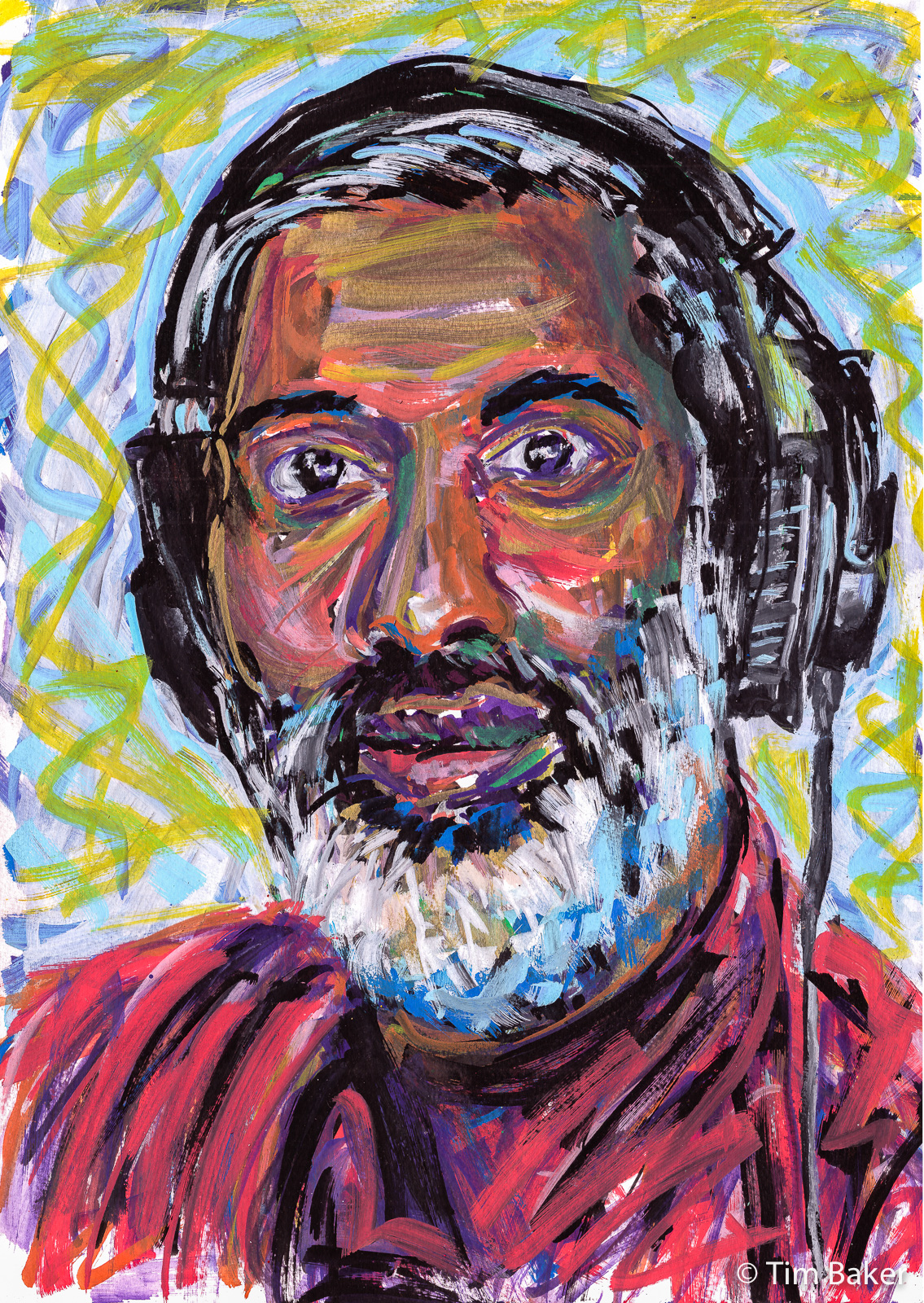 Nihal Arthanayake, Portrait Artist of the Week mypaotw / Mynktober Inktober Day 28 'Master', Posca, Molotow & Liquitex acrylic markers, A3.