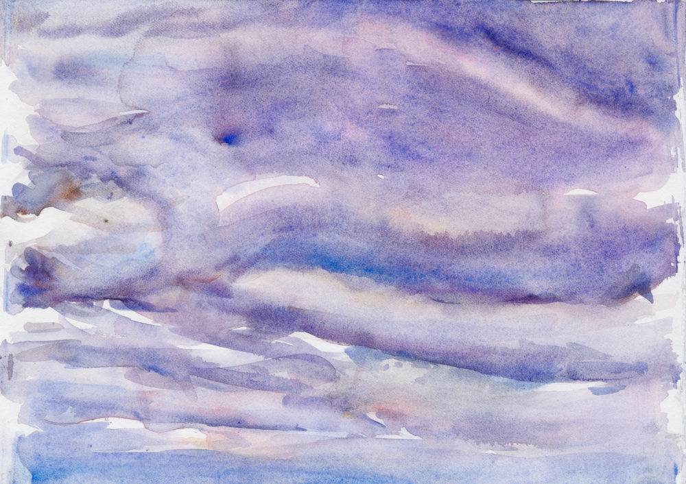 Skyscape 4 (Over Hampton Court), Watercolour, Fabriano 100% Cotton Tiepolo Paper, 25x35.5cm.