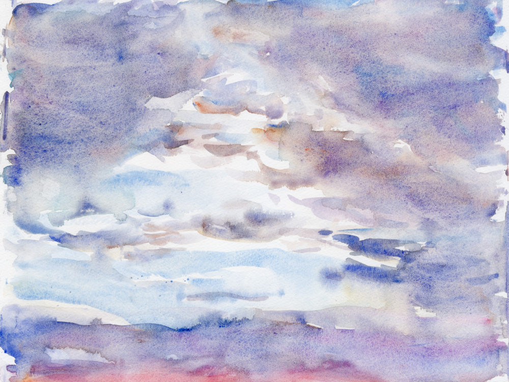 Skyscape 6 (Over Hampton Court), Watercolour, Fabriano Artistico Paper, 28x38cm.