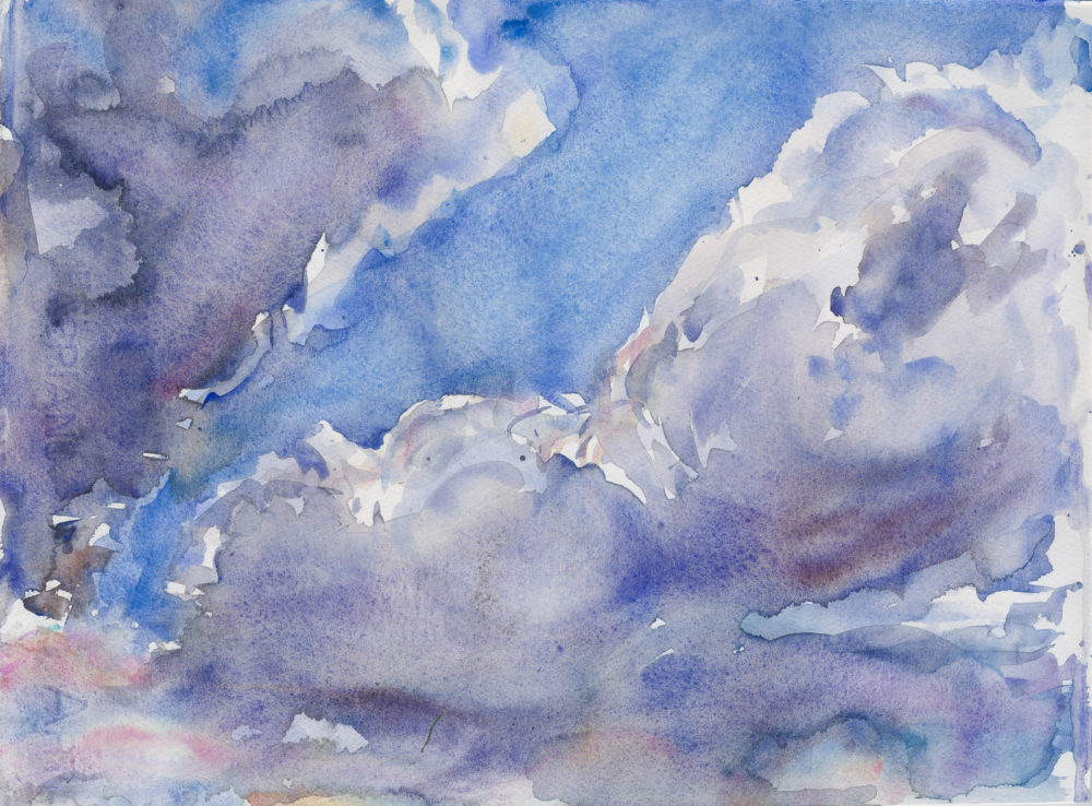 Skyscape 8 (Over Victoria Recreation Ground), Watercolour, Fabriano Artistico Paper, 28x38cm.