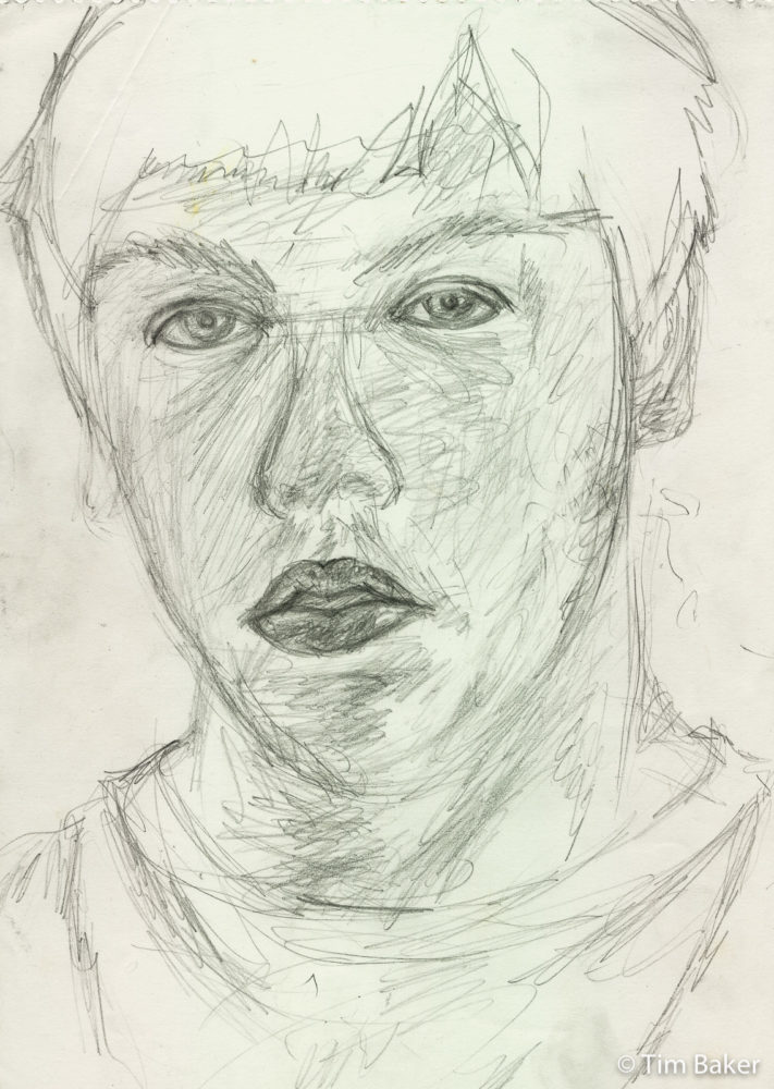 Portrait of the Artist As A Young Man (16/17?), Self Portrait, Pencil.