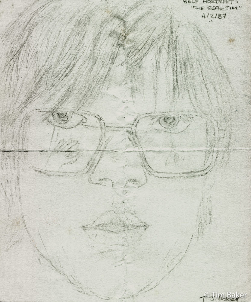 The Real Tim (Aged 14), Self Portrait dated 4/2/87, Pencil
