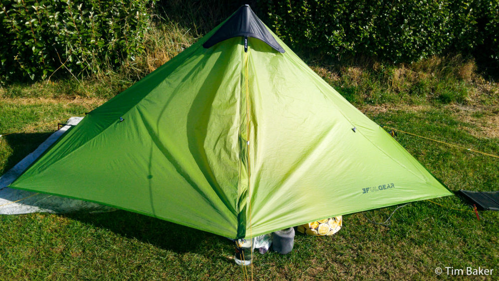 Tent looking cute. It's a Lanshan 1 Plus 3F UL tent. Tiny inside but very light.