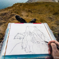 Drawing at Durdle Door, this is the drawing of Uppy Down 2 (Scratchy Bottom) 