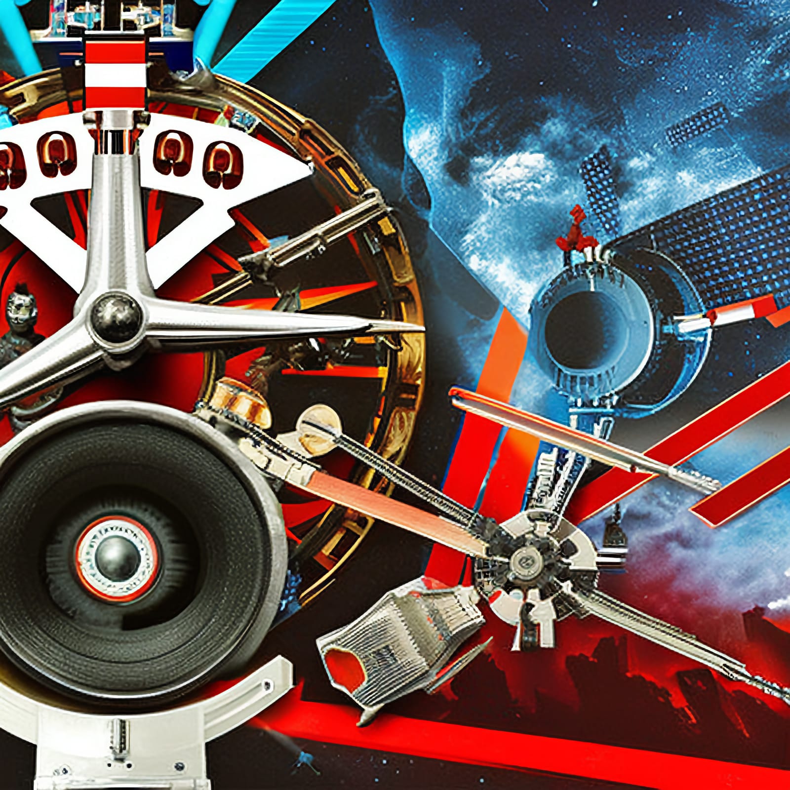 Soviet Spy Satellite, Radio Clash collage/Ghost In The Machine series, AI