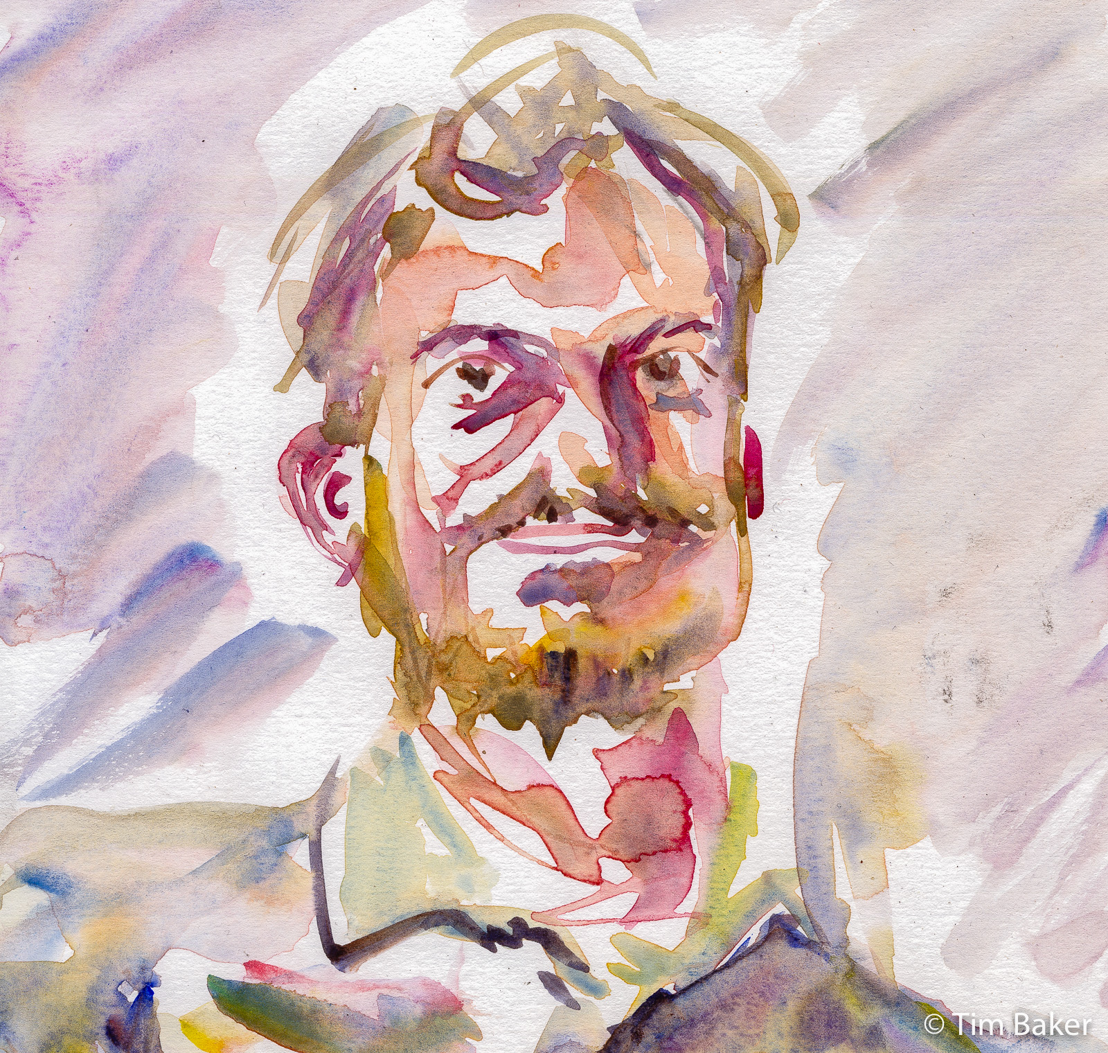 Sean (detail), Portraits At The Pub, Watercolour, Fabriano Mixed Media, A4