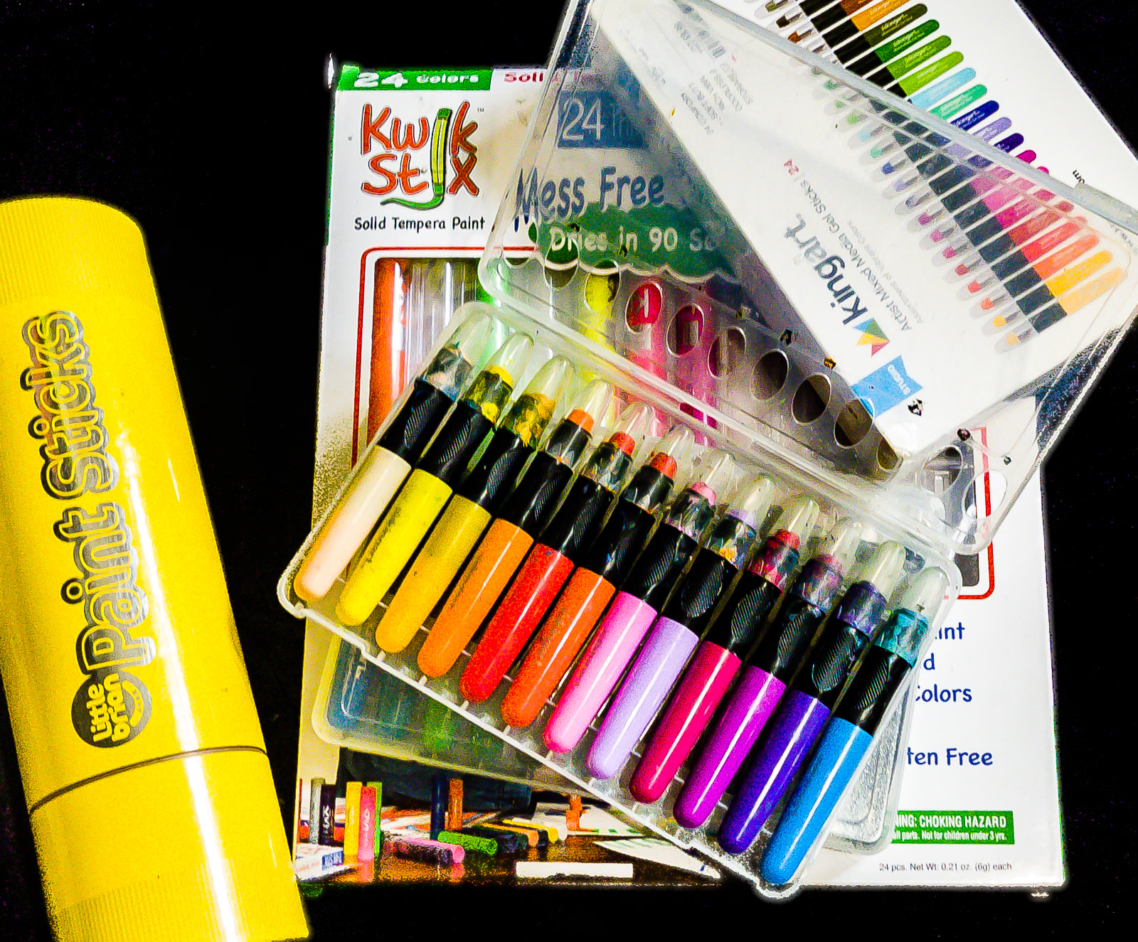 Kingart Mixed Media Gel Stick Artist Watercolor Crayons, Set of 24 Vibrant  Colors