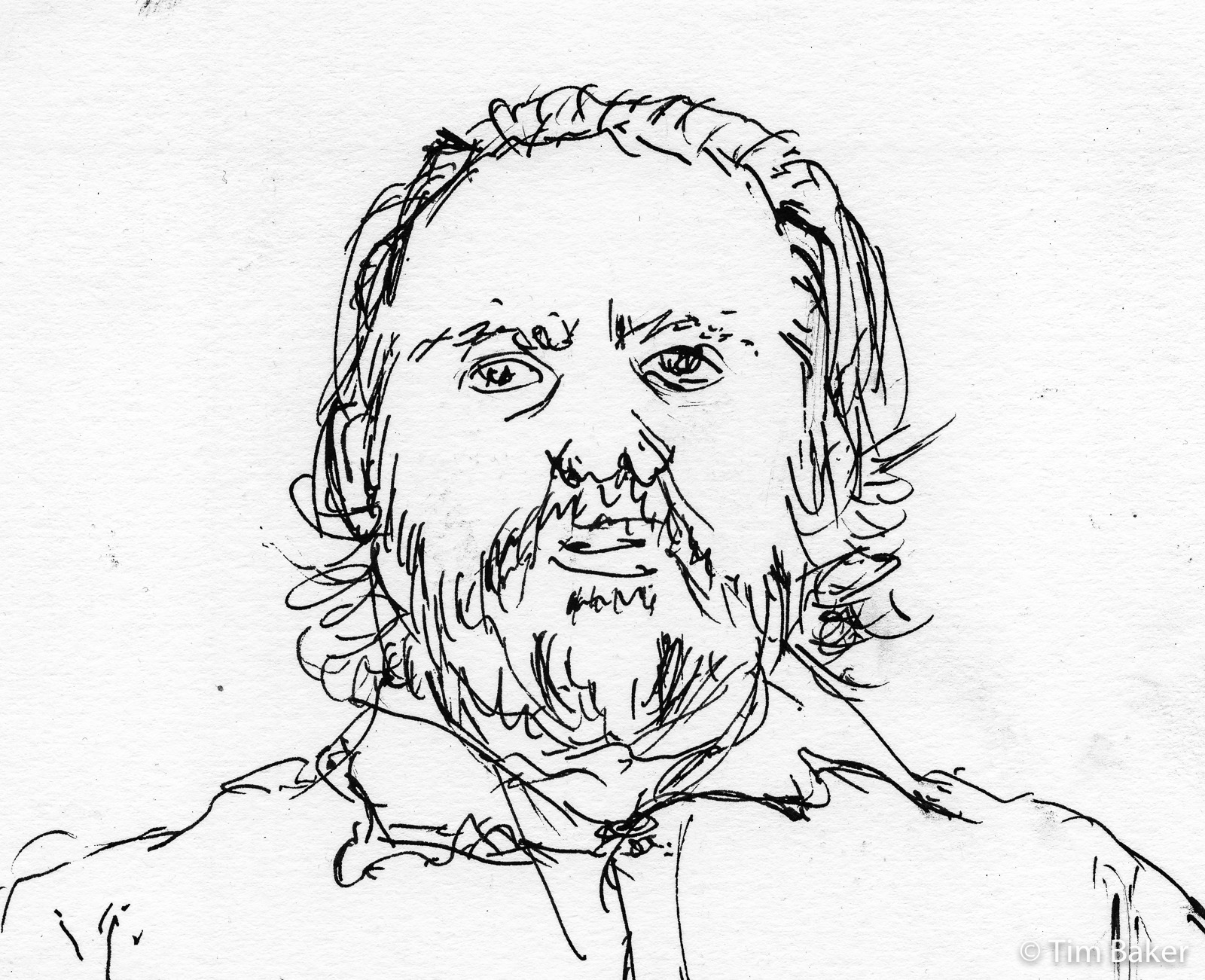 Greg (detail), Portraits At The Pub, Fountain Pen, A4 Fabriano Mixed Media Sketchbook